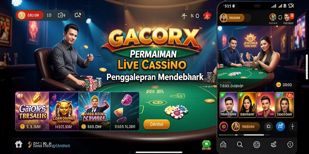 Tampilan gameplay GACORX yang mendebarkan dalam sesi Live Casino.