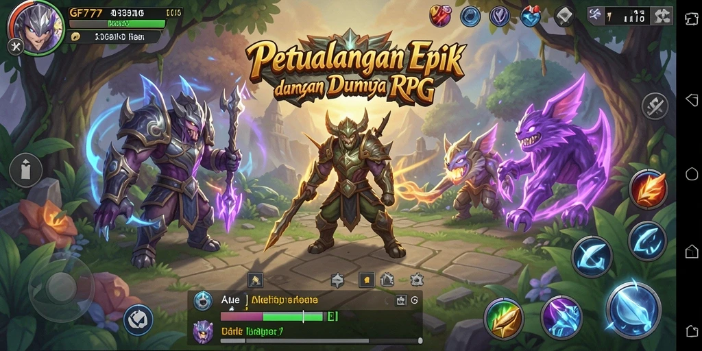 Tampilan gameplay RPG yang menarik dan penuh aksi di GF777.