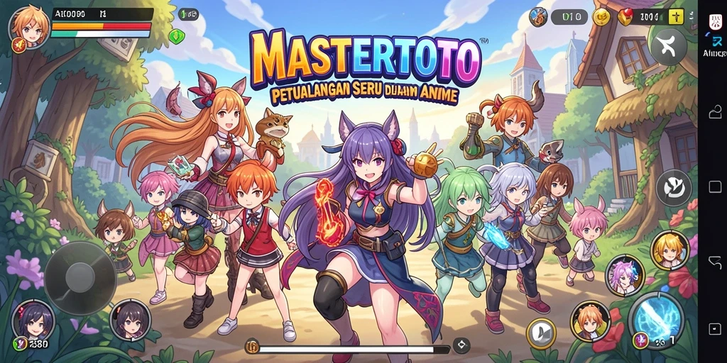 Screenshot gameplay MASTERTOTO dengan karakter anime yang menakjubkan.