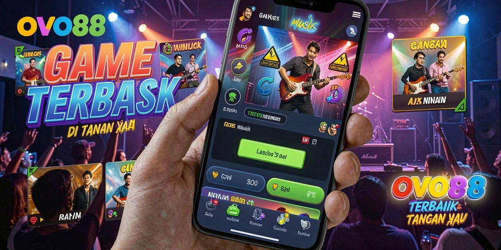 Tangkapan layar OVO88 menunjukkan gameplay musik yang seru.