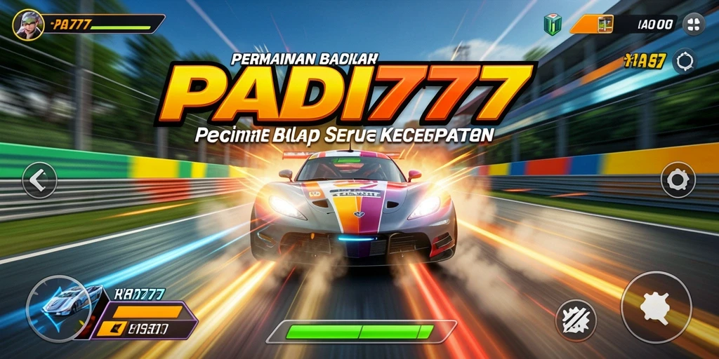 Screenshot gameplay PADI777 yang menampilkan balapan seru di jalanan.