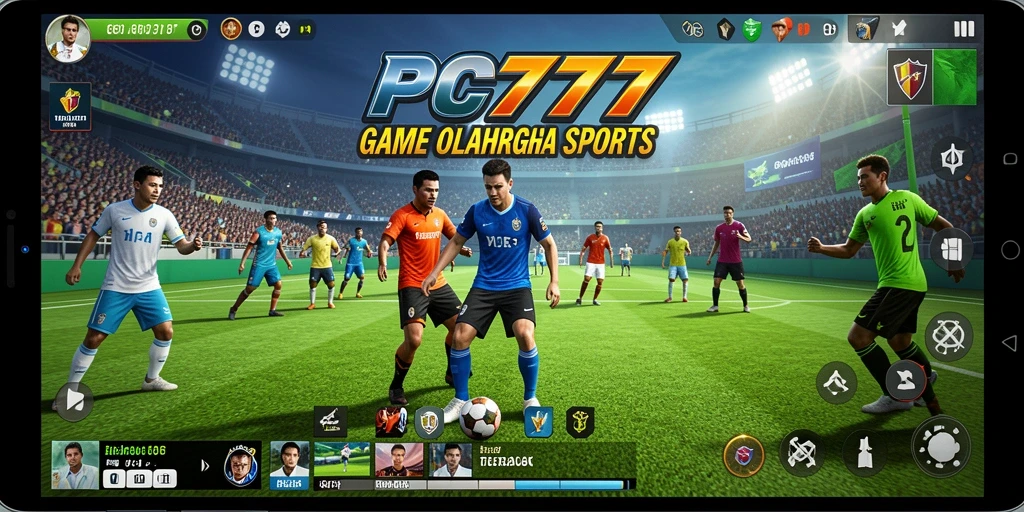 Tangkapan layar utama <strong>PC777</strong> menampilkan aksi pertandingan olahraga yang seru dan dinamis.