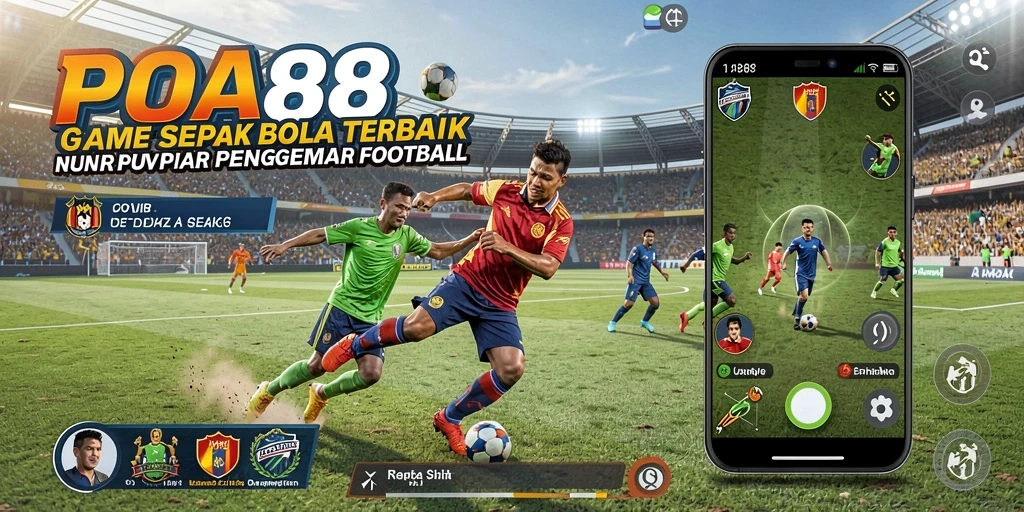 Tampilan gameplay seru dari POA88 dengan aksi sepak bola yang mendebarkan.