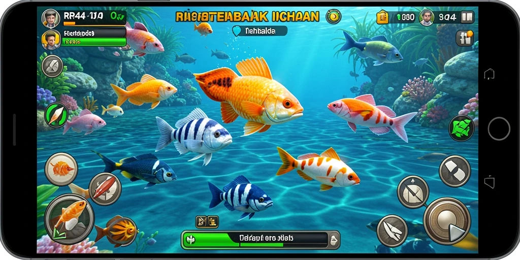 Screenshot gameplay RR44 menampilkan aksi seru menembak ikan.