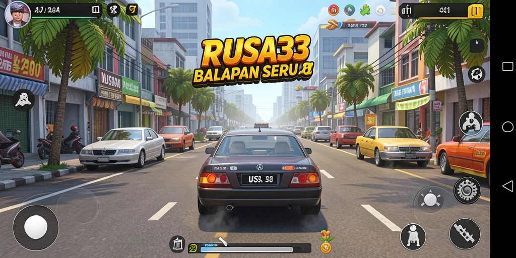 Screenshot RUSA33 menampilkan balapan mendebarkan di berbagai trek.