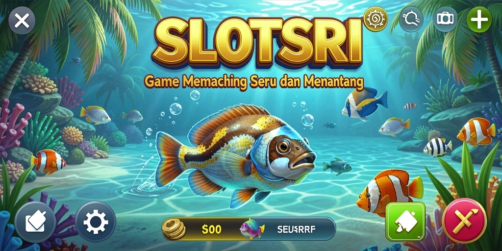 Screenshot gameplay SLOTSRI yang menampilkan aksi memancing seru.