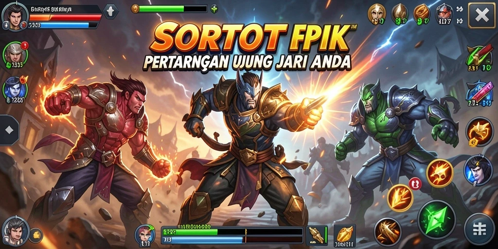 Tampilan gameplay SORTOTO yang intens dan penuh aksi pertarungan