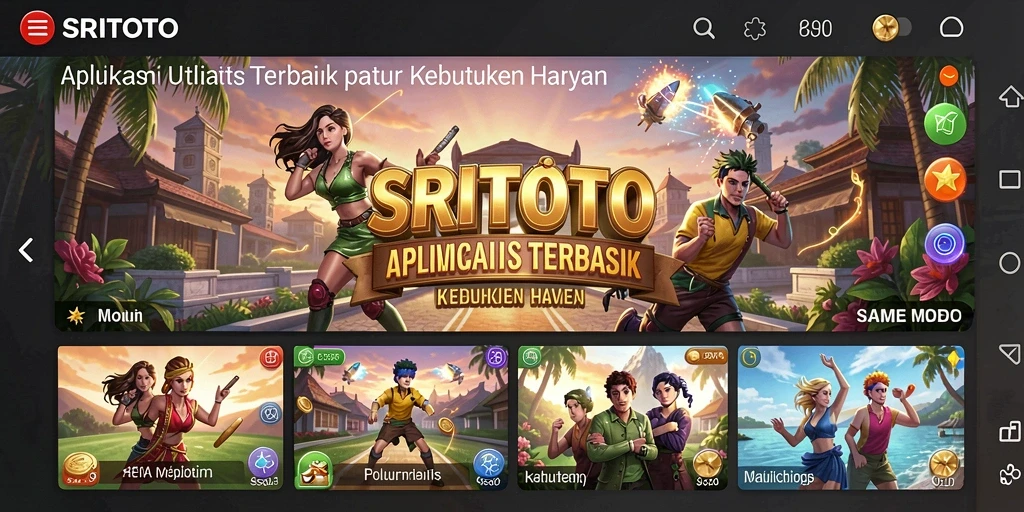 Tampilan aplikasi SRITOTO yang modern dan fungsional.