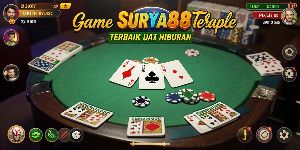 Tampilan screenshot SURYA88 menampilkan permainan Gaple yang menarik dan interaktif.